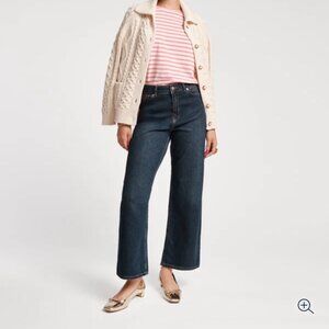 Frances Valentine Ace Jean Women's Size 8 Wide Leg Stretch Cotton Denim Hi Rise